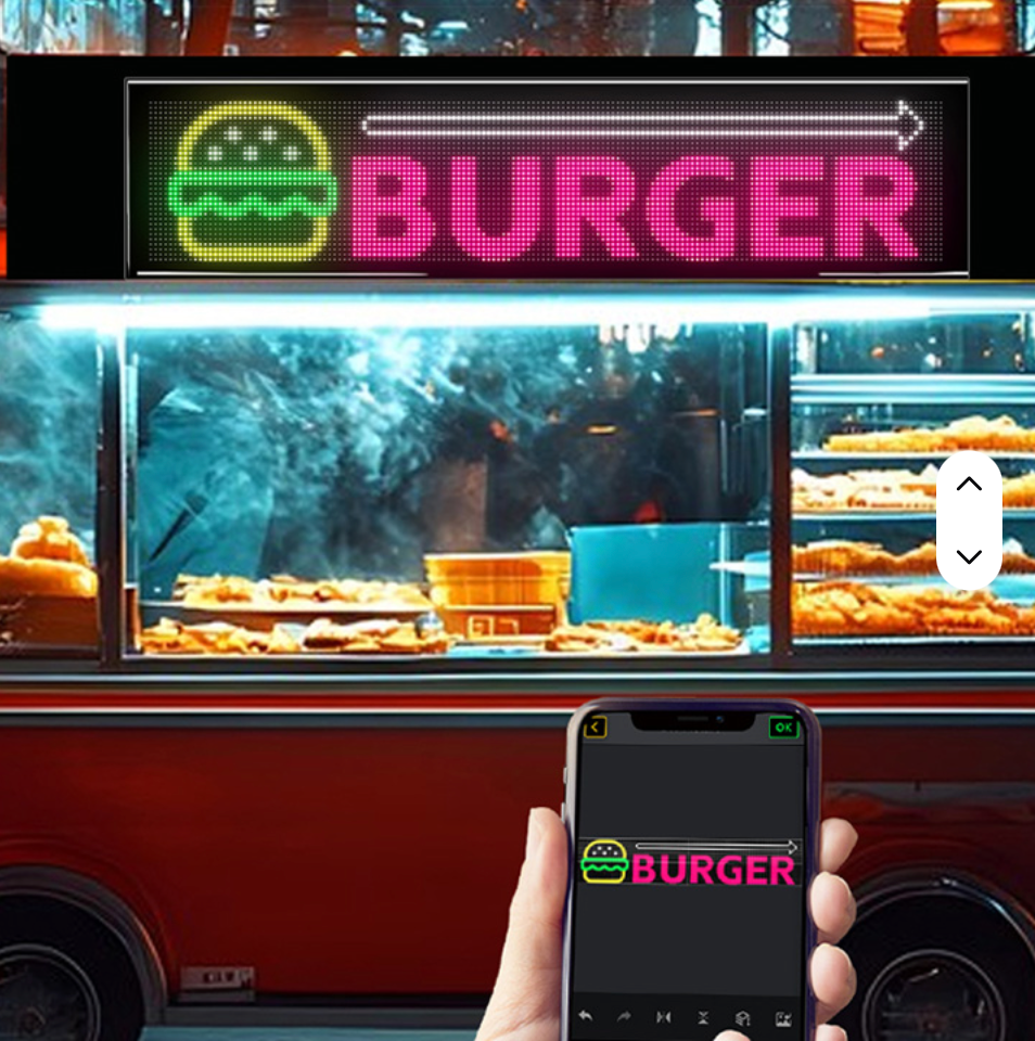 Banner LED Editable – Para negocios y vehículos